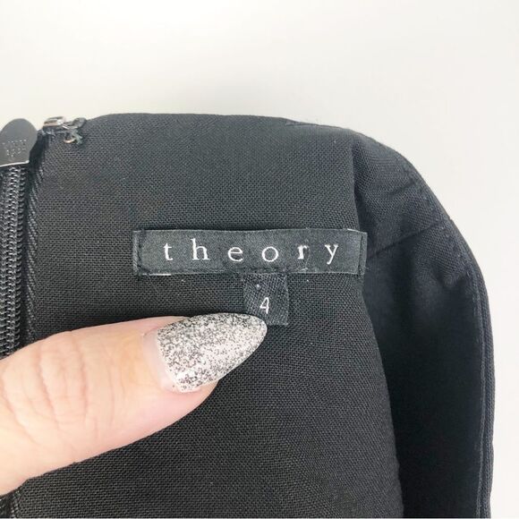 THEORY | Black Pencil Skirt with Pockets Wool Blend Women’s Size 4 - Picture 4 of 9